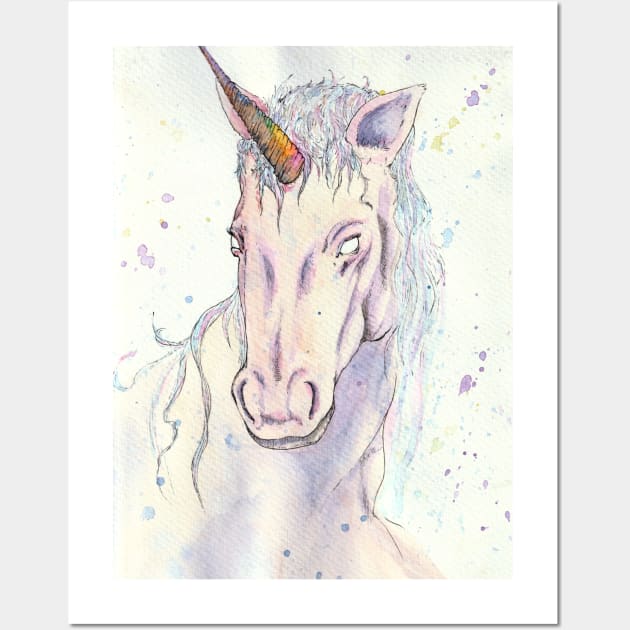 Watercolor Unicorn Wall Art by Jarrodjvandenberg